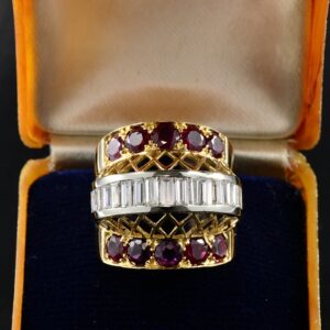 Retro 1.80 Ct Diamond 2.50 Ct Ruby Bold Ring