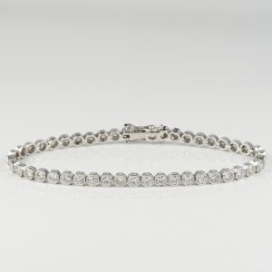 SUPERB 3.70 CT OLD CUT DIAMOND VINTAGE TENNIS BRACELET!