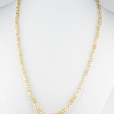 Victorian Natural Single Strand of Natural Pearl Gold clasp