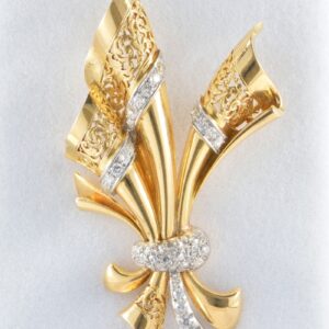Large Retro Bow Brooch, circa 1940