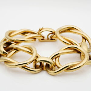 Italian Fancy Link 18 KT Gold Heavy Vintage Bracelet