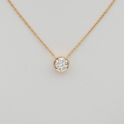 Estate Classic .70 Ct G VVS Diamond pendant plus chain necklace