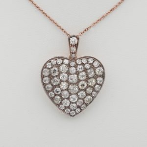 Victorian 9.0 Ct Old Mine cut Diamond Large Sentimental Heart Pendant