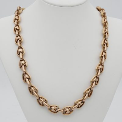 Victorian 18 KT solid Gold 42.3 grams European 1860 Rare  Links Necklace