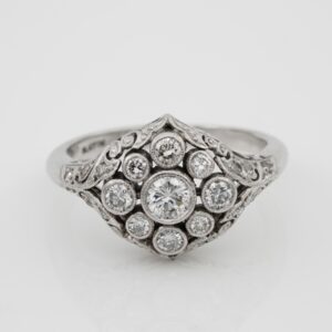 Art Nouveau .75 Ct Diamond F VVS/VS Platinum Rare Engagement ring