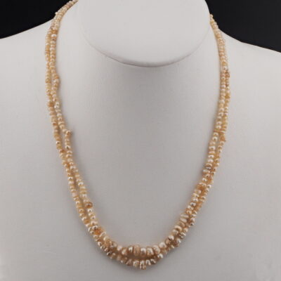 Georgian/Victorian Double Strand Natural Basra Pearl Necklace