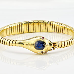 Antique 2.0 Ct Natural Sapphire Tubogas Snake bracelet 18 KT – SOLD!
